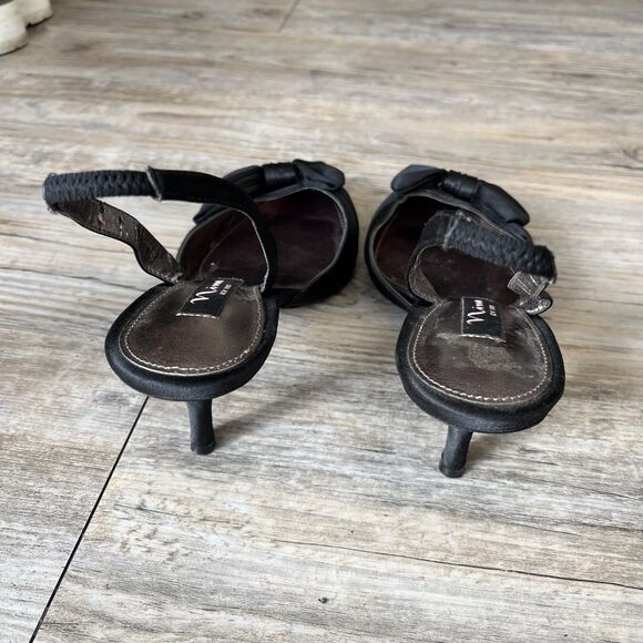 Y2K Kitten Heels 6.5 Black Bow Pointed Toe Vintage Nina New York - Picture 5 of 11